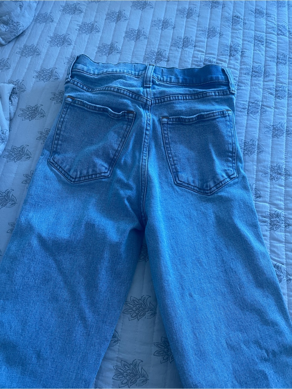 Wrangler High-Rise Straight-Leg Jeans in Light Blue